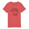 T-shirt bambini manica corta "Slow And Happy" rosso mattone